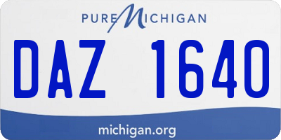 MI license plate DAZ1640