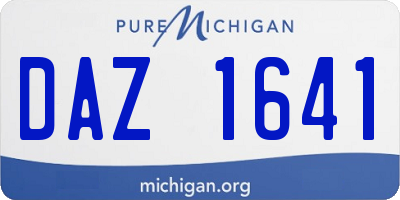 MI license plate DAZ1641