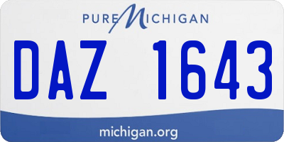 MI license plate DAZ1643