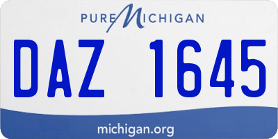 MI license plate DAZ1645