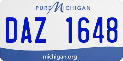 MI license plate DAZ1648