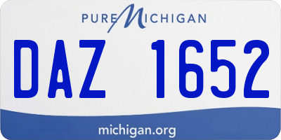 MI license plate DAZ1652