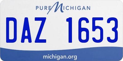 MI license plate DAZ1653