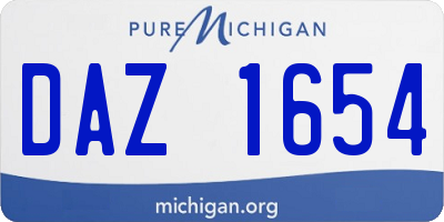 MI license plate DAZ1654