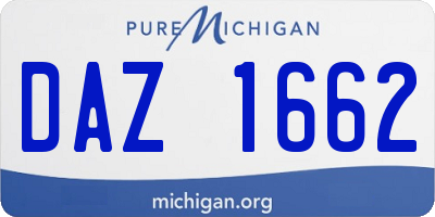 MI license plate DAZ1662
