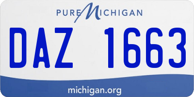 MI license plate DAZ1663