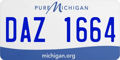 MI license plate DAZ1664