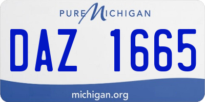 MI license plate DAZ1665