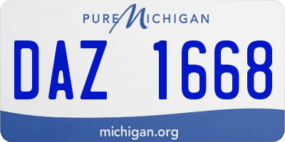 MI license plate DAZ1668