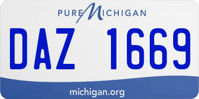 MI license plate DAZ1669