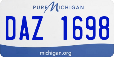 MI license plate DAZ1698