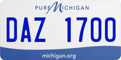 MI license plate DAZ1700