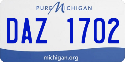 MI license plate DAZ1702