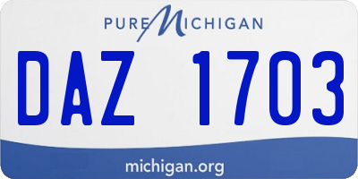 MI license plate DAZ1703