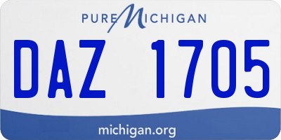 MI license plate DAZ1705