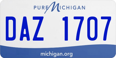 MI license plate DAZ1707