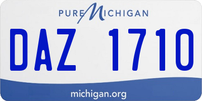 MI license plate DAZ1710