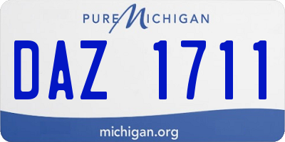 MI license plate DAZ1711