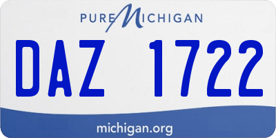 MI license plate DAZ1722