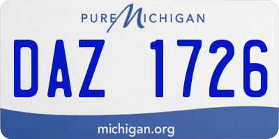 MI license plate DAZ1726