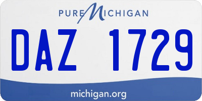 MI license plate DAZ1729