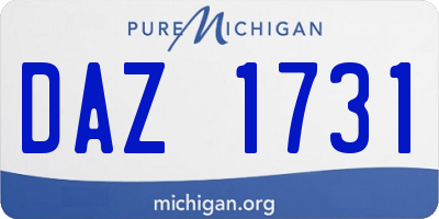 MI license plate DAZ1731