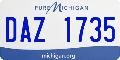 MI license plate DAZ1735