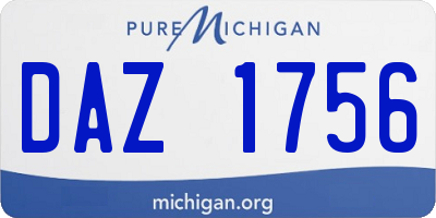 MI license plate DAZ1756