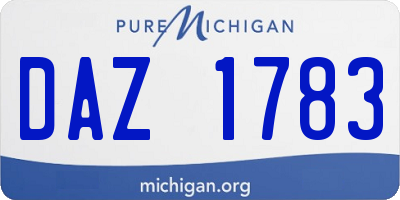 MI license plate DAZ1783