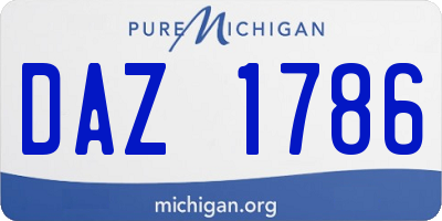 MI license plate DAZ1786