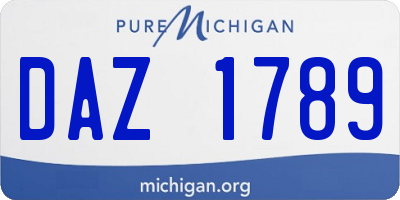 MI license plate DAZ1789