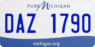 MI license plate DAZ1790