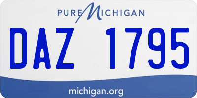 MI license plate DAZ1795
