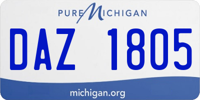 MI license plate DAZ1805
