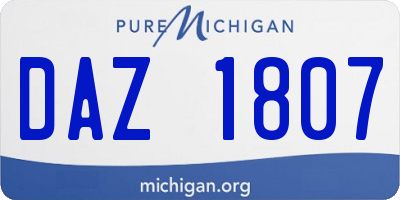 MI license plate DAZ1807