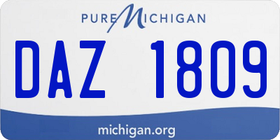 MI license plate DAZ1809