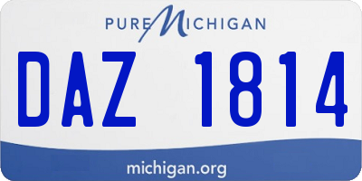 MI license plate DAZ1814