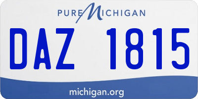 MI license plate DAZ1815