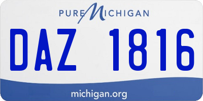 MI license plate DAZ1816
