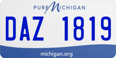 MI license plate DAZ1819