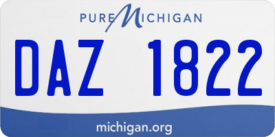MI license plate DAZ1822