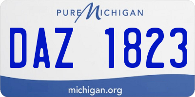 MI license plate DAZ1823