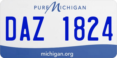 MI license plate DAZ1824