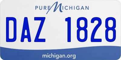 MI license plate DAZ1828