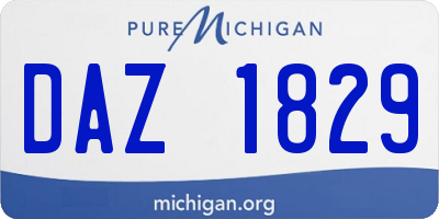 MI license plate DAZ1829