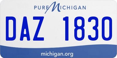 MI license plate DAZ1830