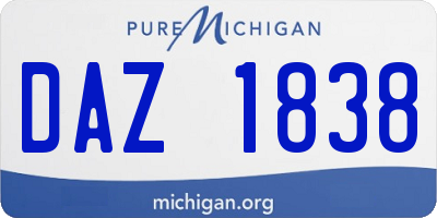 MI license plate DAZ1838