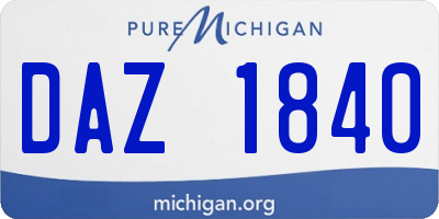 MI license plate DAZ1840