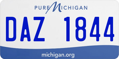 MI license plate DAZ1844