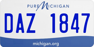 MI license plate DAZ1847
